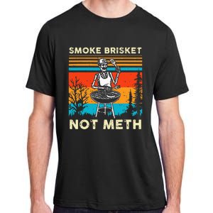 Funny BBQ Skeleton Smoke Brisket Not Meth Grilling Master Adult ChromaSoft Performance T-Shirt