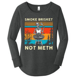 Funny BBQ Skeleton Smoke Brisket Not Meth Grilling Master Women's Perfect Tri Tunic Long Sleeve Shirt