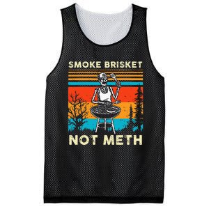 Funny BBQ Skeleton Smoke Brisket Not Meth Grilling Master Mesh Reversible Basketball Jersey Tank