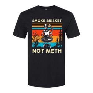 Funny BBQ Skeleton Smoke Brisket Not Meth Grilling Master Softstyle CVC T-Shirt