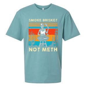 Funny BBQ Skeleton Smoke Brisket Not Meth Grilling Master Sueded Cloud Jersey T-Shirt