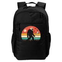 Funny Bigfoot Sasquatch Lacrosse Lax Vintage Sunset Daily Commute Backpack