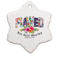 Flawed But Still Worthy Redeemed And Forgiven Christian Ceramic Star Ornament