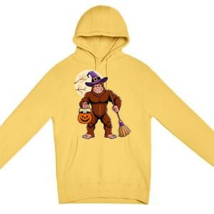 Funny Bigfoot Sasquatch Witch Halloween Costume Premium Pullover Hoodie