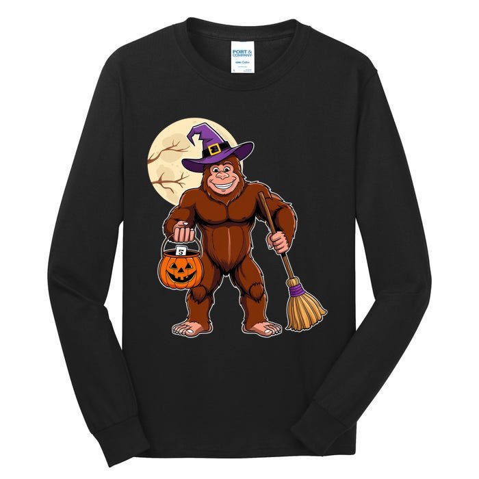 Funny Bigfoot Sasquatch Witch Halloween Costume Tall Long Sleeve T-Shirt