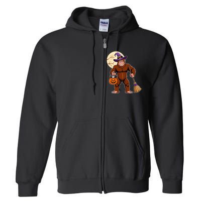 Funny Bigfoot Sasquatch Witch Halloween Costume Full Zip Hoodie