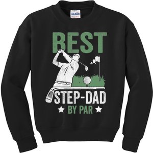 Funny Best Step-Dad By Par Fathers Day Golf Golfing Kids Sweatshirt