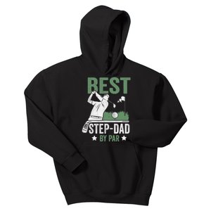 Funny Best Step-Dad By Par Fathers Day Golf Golfing Kids Hoodie