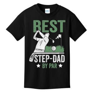 Funny Best Step-Dad By Par Fathers Day Golf Golfing Kids T-Shirt