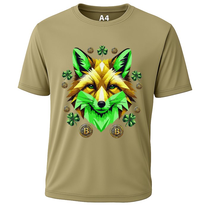 Fox Bitcoin St Patricks Day Btc Crypto Trader Irish Pride Cooling Performance Crew T-Shirt