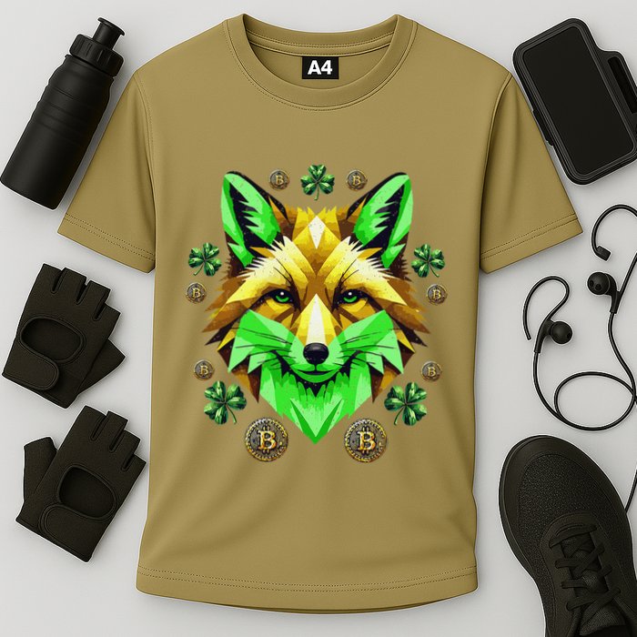 Fox Bitcoin St Patricks Day Btc Crypto Trader Irish Pride Cooling Performance Crew T-Shirt