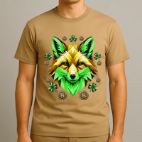 Fox Bitcoin St Patricks Day Btc Crypto Trader Irish Pride T-Shirt