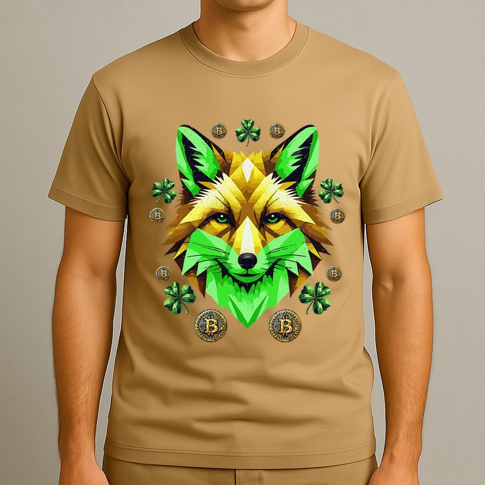 Fox Bitcoin St Patricks Day Btc Crypto Trader Irish Pride T-Shirt