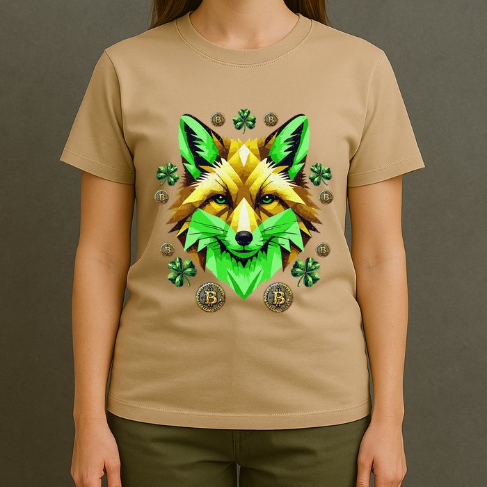 Fox Bitcoin St Patricks Day Btc Crypto Trader Irish Pride T-Shirt