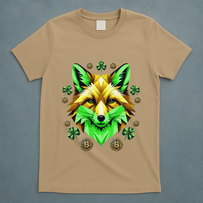 Fox Bitcoin St Patricks Day Btc Crypto Trader Irish Pride T-Shirt