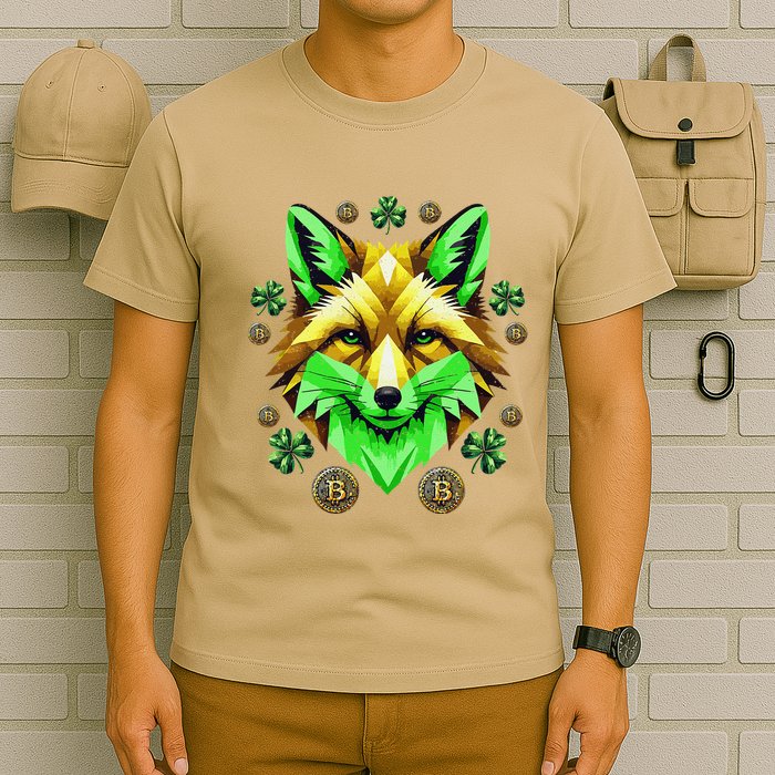 Fox Bitcoin St Patricks Day Btc Crypto Trader Irish Pride T-Shirt