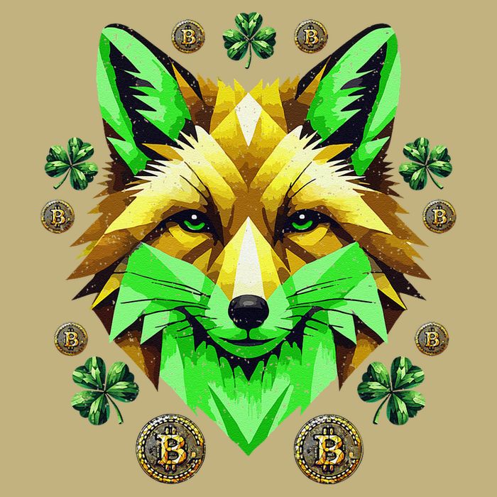 Fox Bitcoin St Patricks Day Btc Crypto Trader Irish Pride T-Shirt