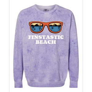 Finstastic Beach Summer Fishing Tropical Fisher Family Gift Colorblast Crewneck Sweatshirt