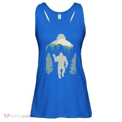 Funny Bigfoot Silhouette Sasquatch Believers Hide And Seek Gift Ladies Essential Flowy Tank