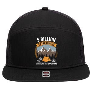 Five Billion Star Hotel National Parks Camping Outdoors Gift 7 Panel Mesh Trucker Snapback Hat