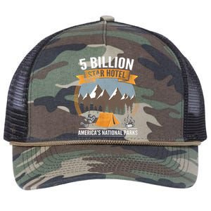 Five Billion Star Hotel National Parks Camping Outdoors Gift Retro Rope Trucker Hat Cap