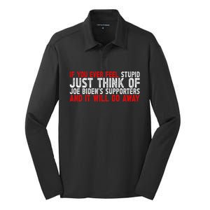 Funny Biden Supporter Retro Design Great Gift Silk Touch Performance Long Sleeve Polo