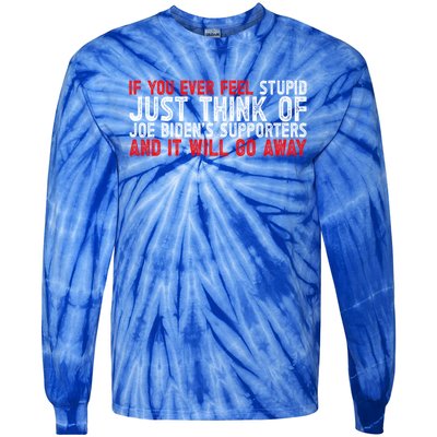 Funny Biden Supporter Retro Design Great Gift Tie-Dye Long Sleeve Shirt