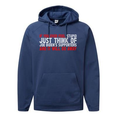 Funny Biden Supporter Retro Design Great Gift Performance Fleece Hoodie