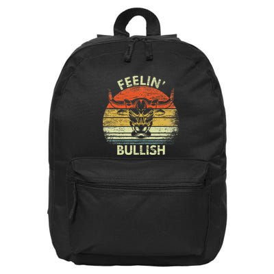 Feelin Bullish Stock Market Bull Traders Trading 16 in Basic Backpack