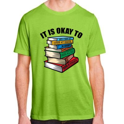 Funny Book Stack Satire For Grumpy People Humor Lover Meaningful Gift Adult ChromaSoft Performance T-Shirt