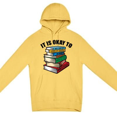 Funny Book Stack Satire For Grumpy People Humor Lover Meaningful Gift Premium Pullover Hoodie