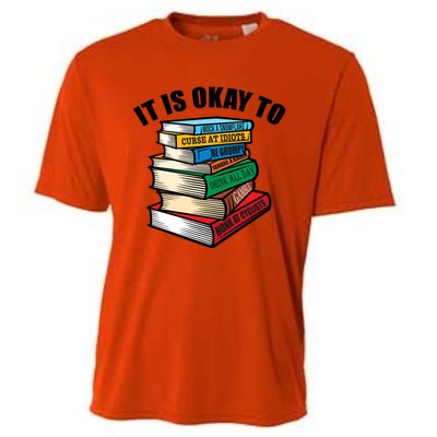 Funny Book Stack Satire For Grumpy People Humor Lover Meaningful Gift Cooling Performance Crew T-Shirt