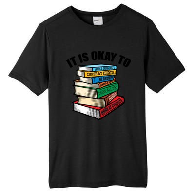 Funny Book Stack Satire For Grumpy People Humor Lover Meaningful Gift Tall Fusion ChromaSoft Performance T-Shirt