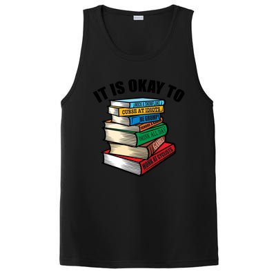 Funny Book Stack Satire For Grumpy People Humor Lover Meaningful Gift PosiCharge Competitor Tank