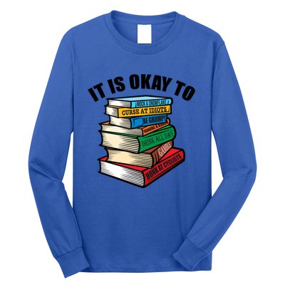 Funny Book Stack Satire For Grumpy People Humor Lover Meaningful Gift Long Sleeve Shirt