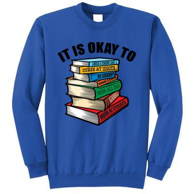 Funny Book Stack Satire For Grumpy People Humor Lover Meaningful Gift Sweatshirt