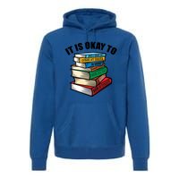 Funny Book Stack Satire For Grumpy People Humor Lover Meaningful Gift Premium Hoodie