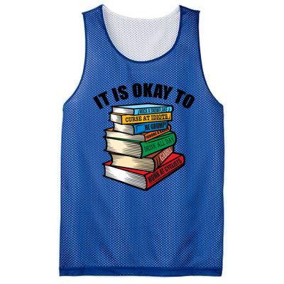 Funny Book Stack Satire For Grumpy People Humor Lover Meaningful Gift Mesh Reversible Basketball Jersey Tank