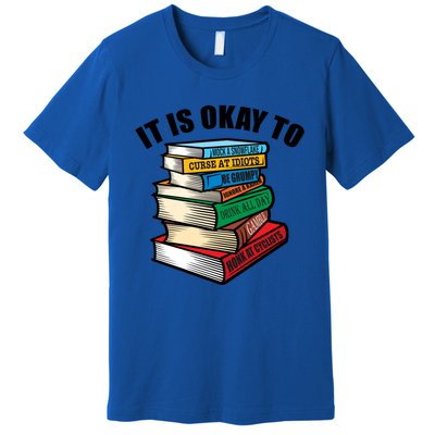 Funny Book Stack Satire For Grumpy People Humor Lover Meaningful Gift Premium T-Shirt