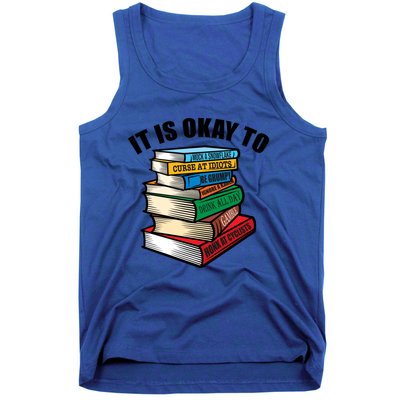 Funny Book Stack Satire For Grumpy People Humor Lover Meaningful Gift Tank Top