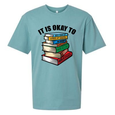 Funny Book Stack Satire For Grumpy People Humor Lover Meaningful Gift Sueded Cloud Jersey T-Shirt