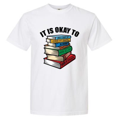 Funny Book Stack Satire For Grumpy People Humor Lover Meaningful Gift Garment-Dyed Heavyweight T-Shirt