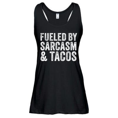 Fueled By Sarcasm & Tacos Funny Saying Sarcastic Ladies Essential Flowy Tank