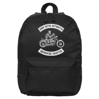 Funny Biker Skull Sons With Arthritis Ibuprofen Chapter 16 in Basic Backpack