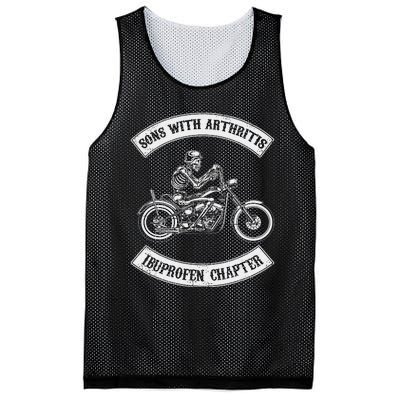 Funny Biker Skull Sons With Arthritis Ibuprofen Chapter Mesh Reversible Basketball Jersey Tank