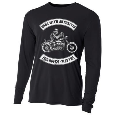 Funny Biker Skull Sons With Arthritis Ibuprofen Chapter Cooling Performance Long Sleeve Crew