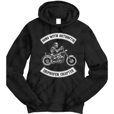 Funny Biker Skull Sons With Arthritis Ibuprofen Chapter Tie Dye Hoodie