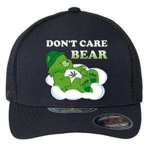 Funny Bear Smoking Weed Cannabis Flexfit Unipanel Trucker Cap