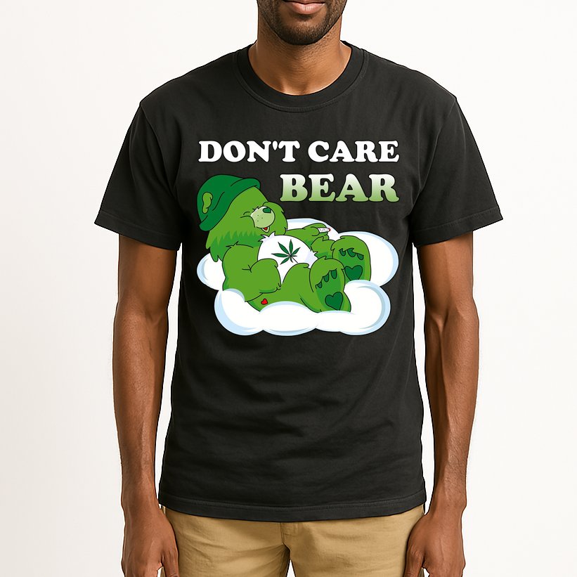 Funny Bear Smoking Weed Cannabis Tall T-Shirt