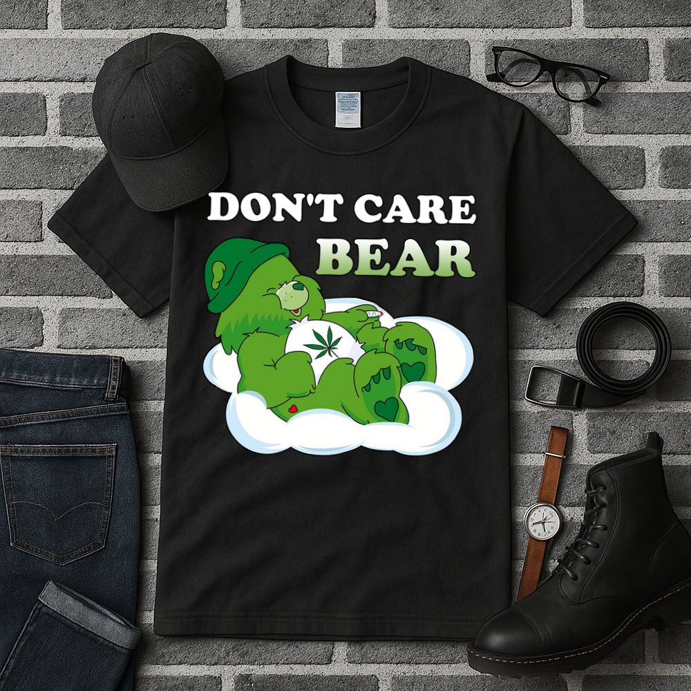 Funny Bear Smoking Weed Cannabis Tall T-Shirt